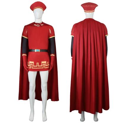Lord Farquaad Cosplay Costume Halloween Shrek Red Robe Cape