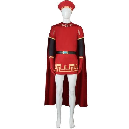 Lord Farquaad Cosplay Costume Halloween Shrek Red Robe Cape