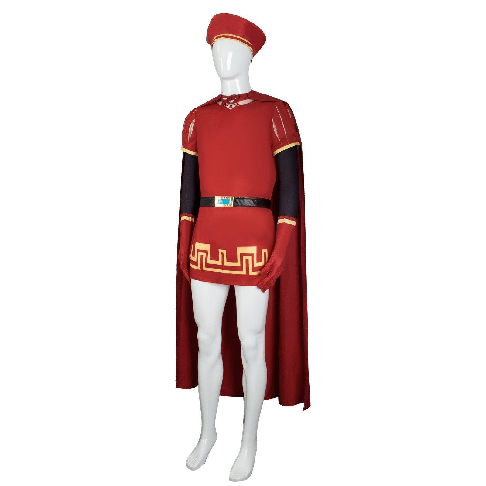 Lord Farquaad Cosplay Costume Halloween Shrek Red Robe Cape