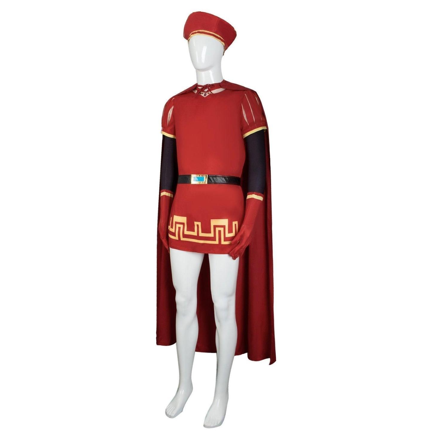 Lord Farquaad Cosplay Costume Halloween Shrek Red Robe Cape