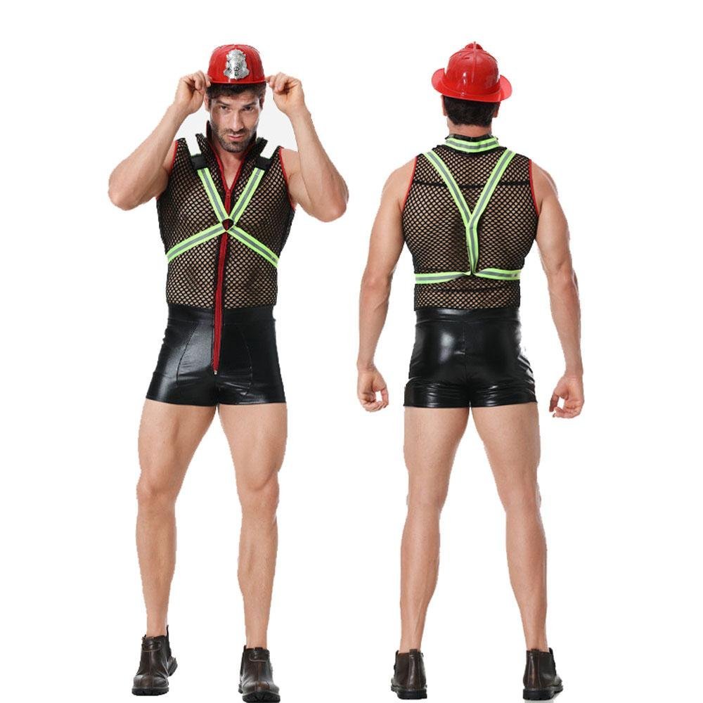 Stag Do Party Fancy Dress Costume Firemen Outfit for Men-Azurebuy