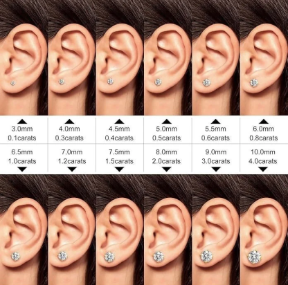 9K 10K 14K 18K Solid Gold S925 Silver 0.5ct 1ct 1.5ct 2ct D VVS Round Cut D VVS Moissanite IGI Lab Diamond Earrings For Men Women