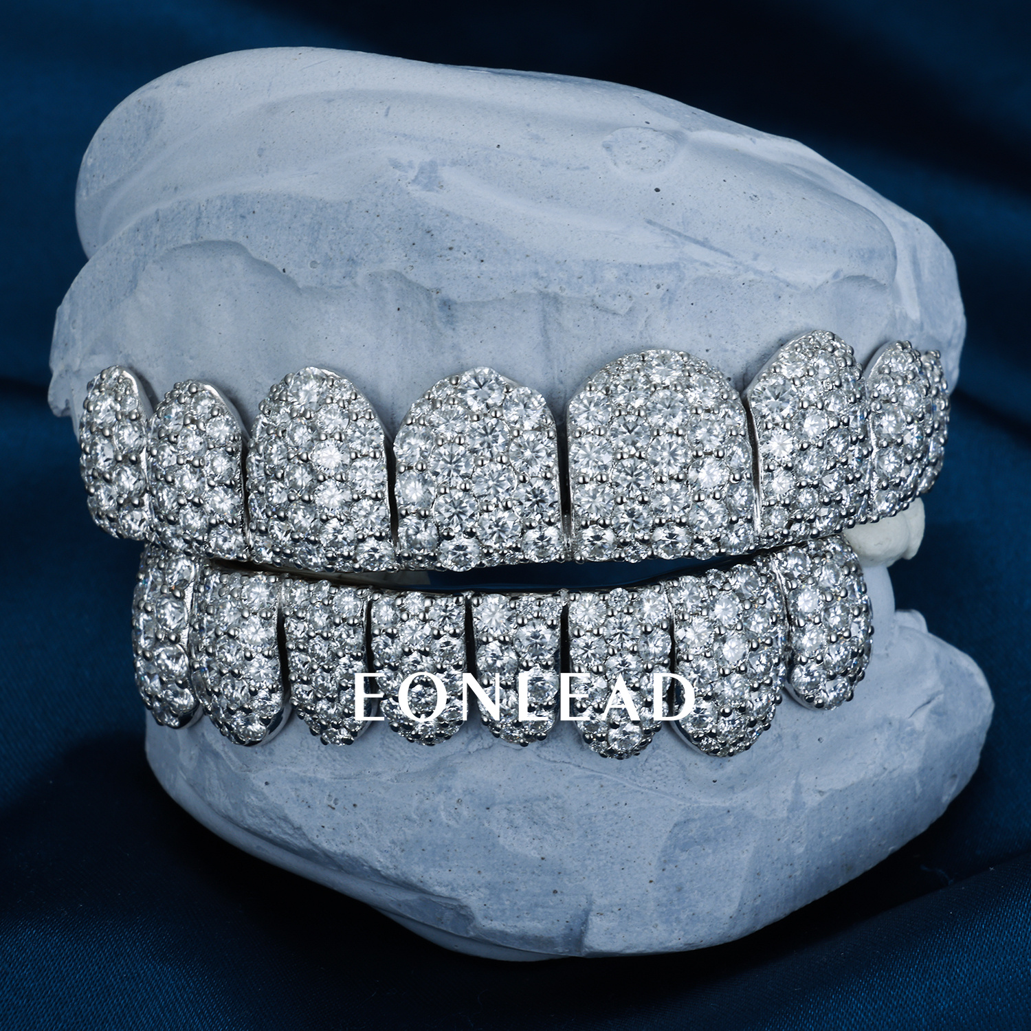 Custom Men Women TOP BOTTOM 2 4 6 8 10 Moissanite Lab Diamond Grillz Honeycomb S925 Silver 10K 18K 14K Solid Gold Teeth Grillz