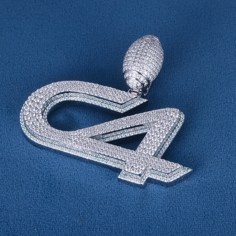 CUSTOM 2.5INCHES S925 SILVER ICED OUT D VVS MOISSANITE DIAMOND “C4” LETTER RAPPER HIP HOP PENDANT 