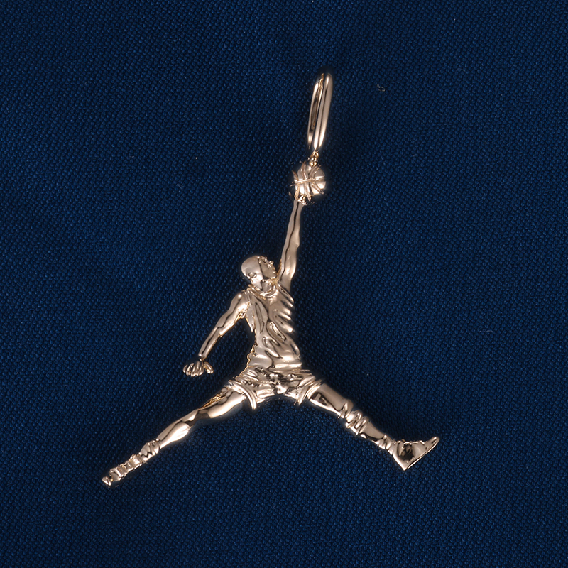 CUSTOM 1INCHES 14K SOLID GOLD JORDAN PENDANT FOR MEN OR WOMEN