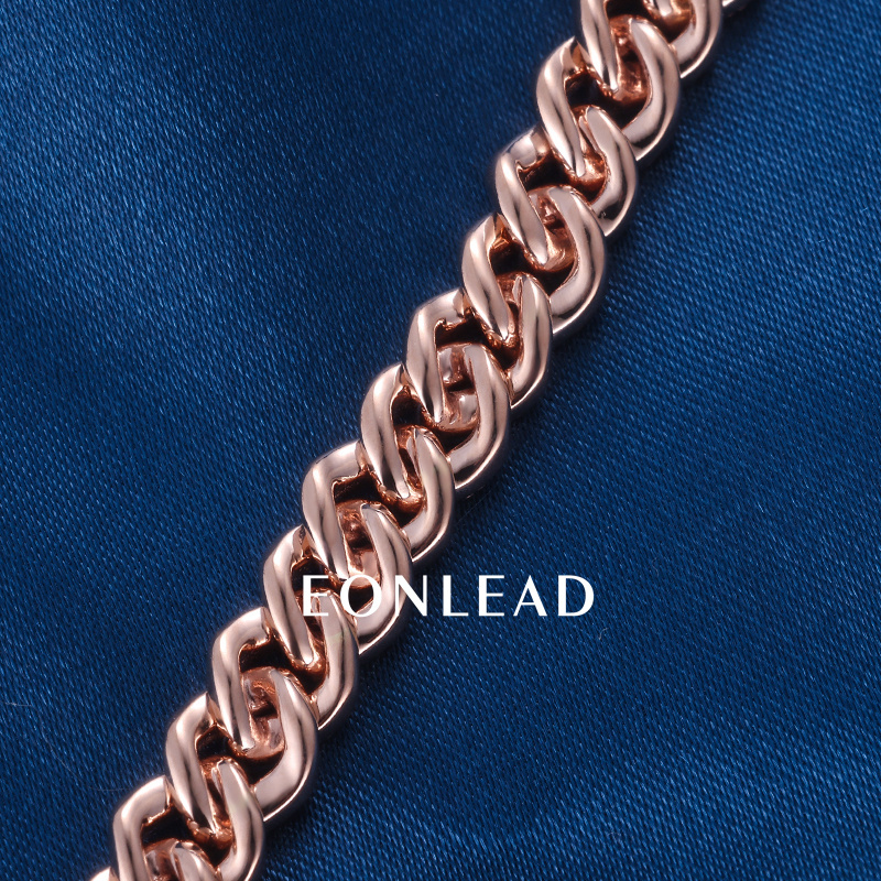 Custom 6mm 6.5inches 10K Rose Solid Gold Round cut VVS Moissanite Diamond Cuban Chain Bracelet