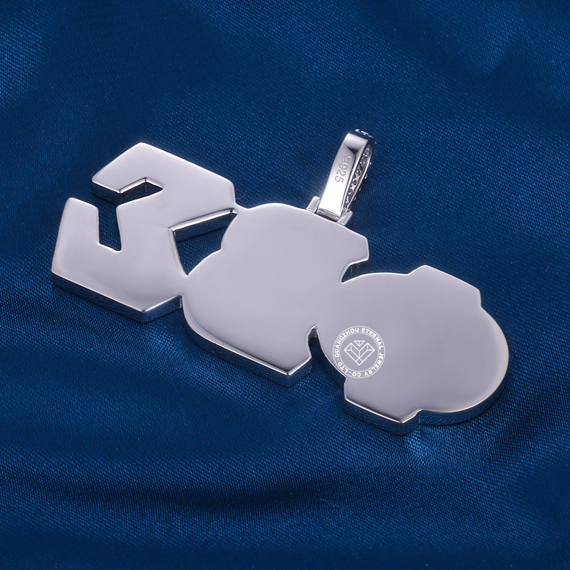 CUSTOM 2INCHES S925 SILVER ICED OUT D VVS MOISSANITE DIAMOND “OBE” LETTER RAPPER HIP HOP PENDANT 