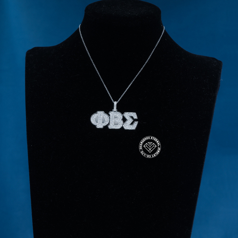 CUSTOM 2INCHES S925 SILVER ICED OUT D VVS MOISSANITE DIAMOND “OBE” LETTER RAPPER HIP HOP PENDANT 