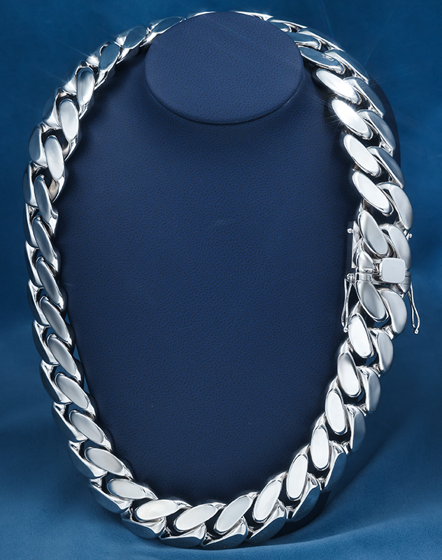 30mm 6-26inches S925 Sterling Silver With Gold Yellow White Plated Hip Hop Miami Cuban Chain Bracelet Necklace