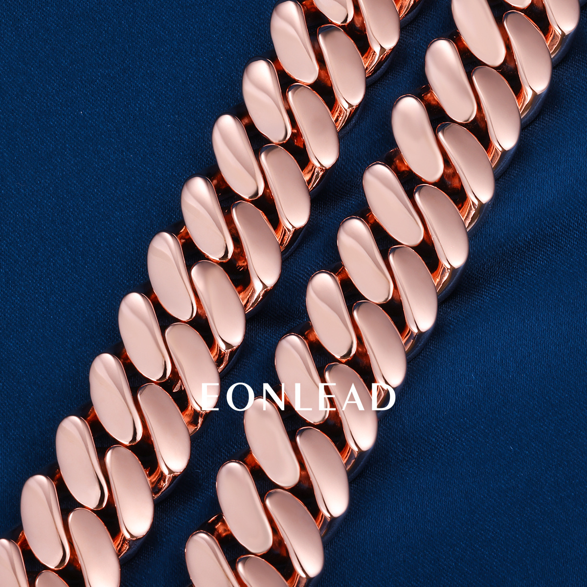 Custom 15mm 24inches S925 Solid Silver Rose Gold Plated Miami Cuban Link Chain Bracelet Necklace