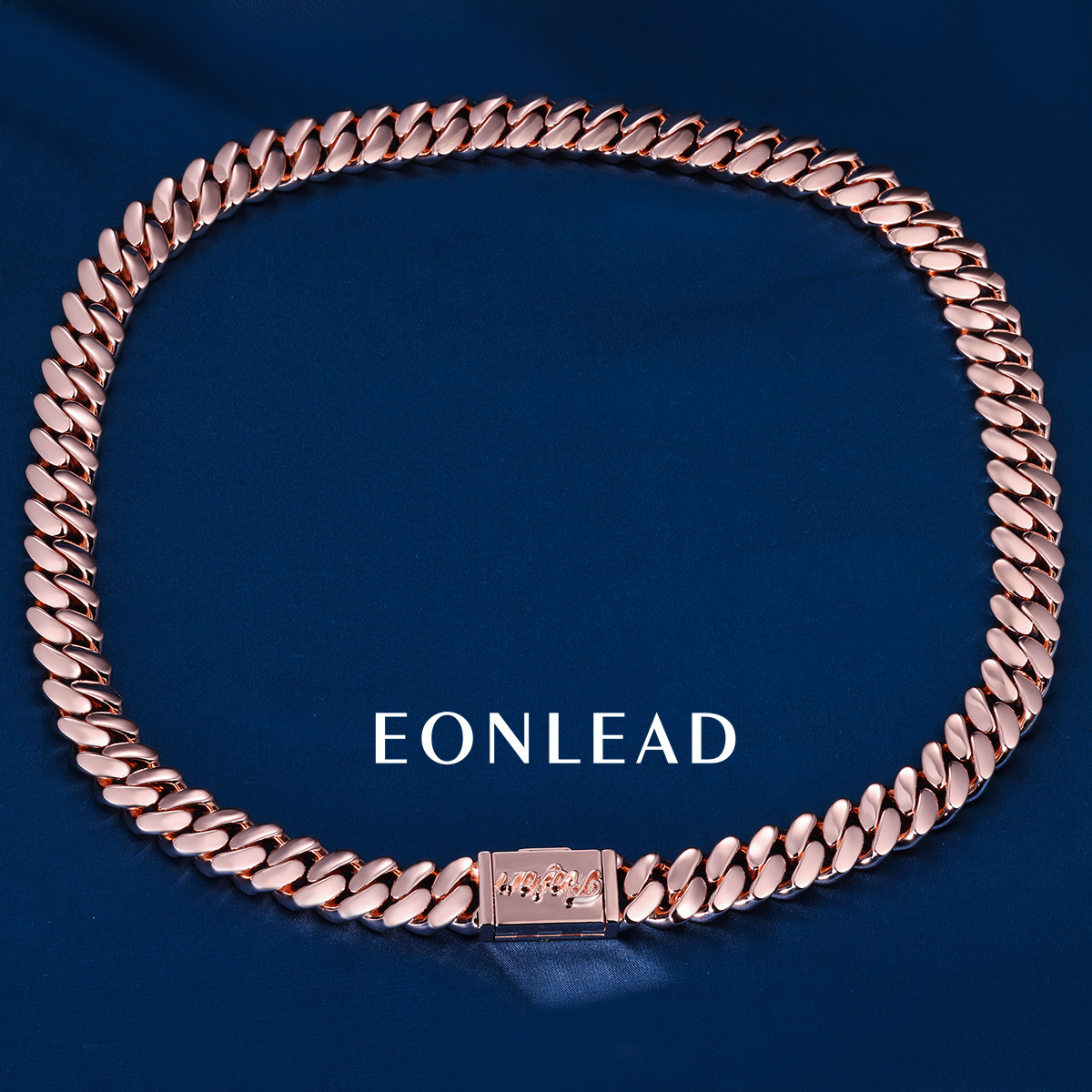 Custom 15mm 24inches S925 Solid Silver Rose Gold Plated Miami Cuban Link Chain Bracelet Necklace