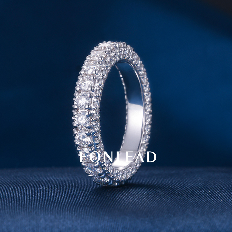 Women S925 Silver 9K 10K 14K 18K Solid Gold White 2CT 3CT 5CT D VVS Cushion cut Moissanite Diamond with 3.5MM BAND Engagement Wedding Ring Set