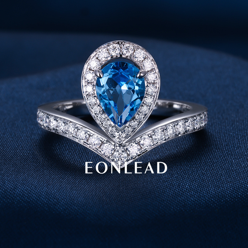 9K 10K 14K 18K Solid Gold Yellow S925 Silver 1CT 1.5CT 2CT D VVS Heart cut Blue Moissanite Diamond Engagement Ring FOR WOMEN