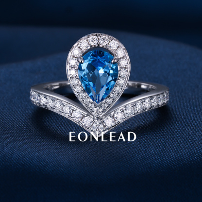 9K 10K 14K 18K Solid Gold Yellow S925 Silver 1CT 1.5CT 2CT D VVS Heart cut Blue Moissanite Diamond Engagement Ring FOR WOMEN