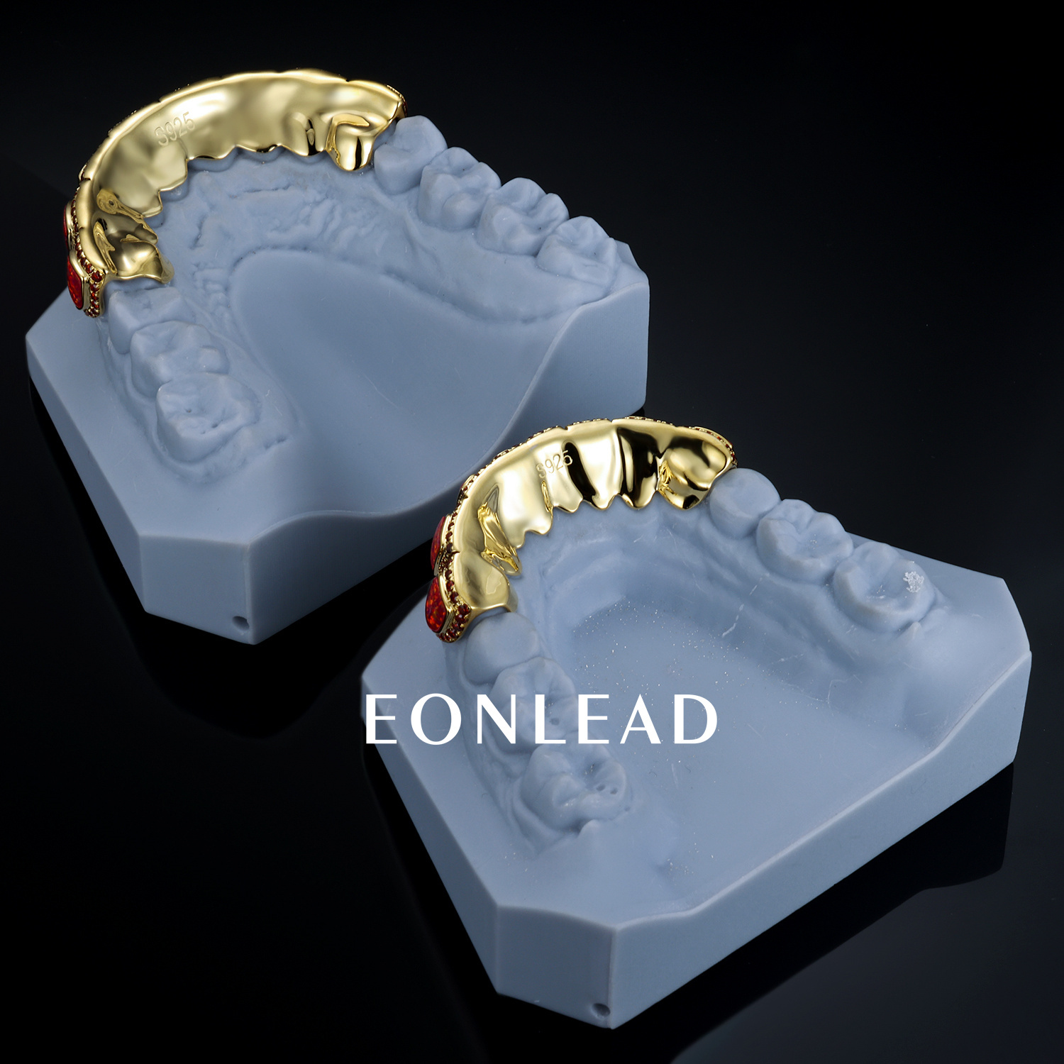 Custom Women Mens S925 Silver 10K 14K 18K Solid Gold Yellow Lab Opal Grillz Ruby VVS Moissanite Lab Diamond Grillz for Teeth