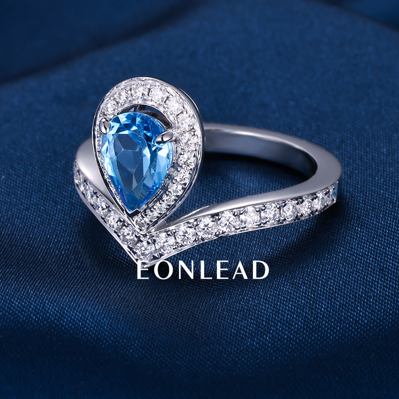 9K 10K 14K 18K Solid Gold Yellow S925 Silver 1CT 1.5CT 2CT D VVS Heart cut Blue Moissanite Diamond Engagement Ring FOR WOMEN