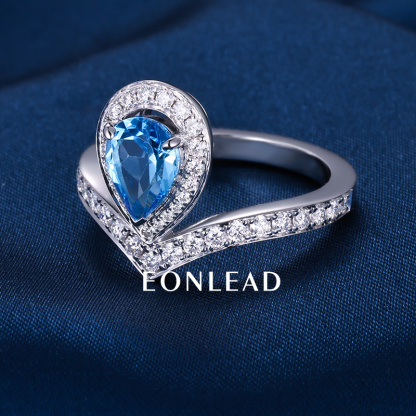 9K 10K 14K 18K Solid Gold Yellow S925 Silver 1CT 1.5CT 2CT D VVS Heart cut Blue Moissanite Diamond Engagement Ring FOR WOMEN