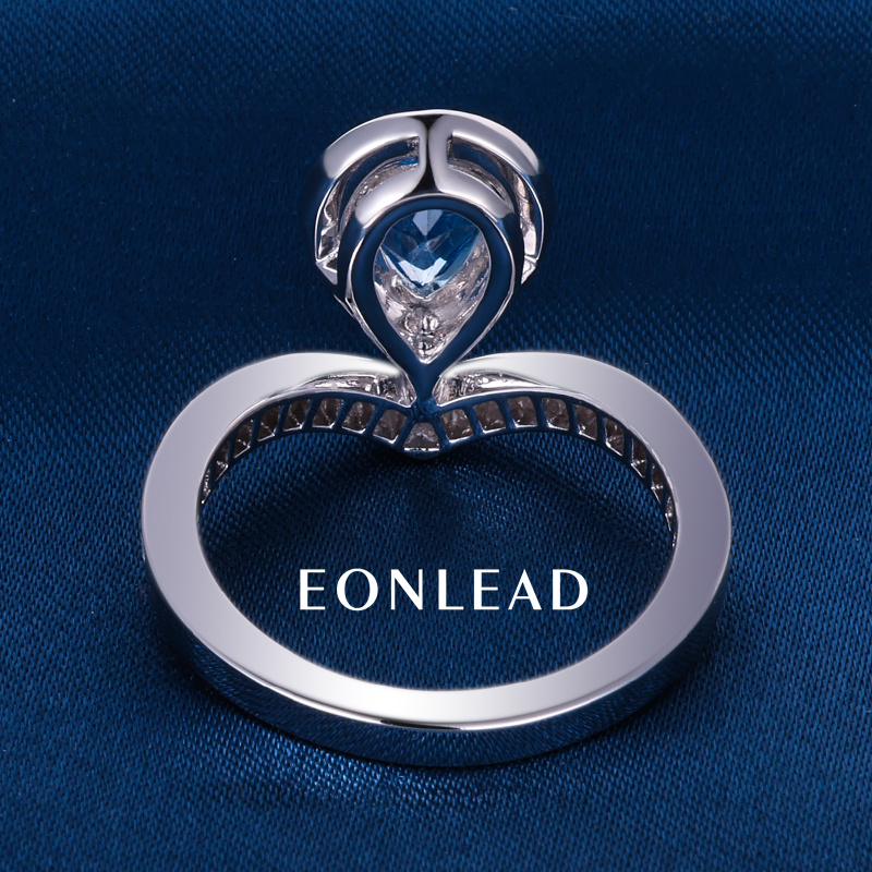 9K 10K 14K 18K Solid Gold Yellow S925 Silver 1CT 1.5CT 2CT D VVS Heart cut Blue Moissanite Diamond Engagement Ring FOR WOMEN