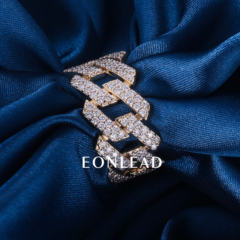 Custom Men S925 Silver 10K 14K 18K Solid Gold D VVS Round cut Moissanite Lab Grown Diamond iced out Hiphop Ring