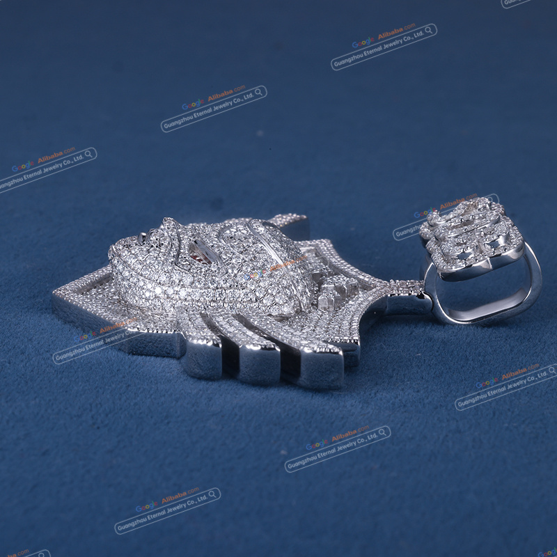 Custom S925 sterling silver VVSD moissanite cartoon pendant 2.5inch