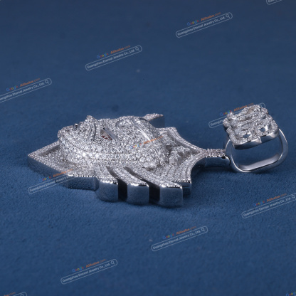 Custom S925 sterling silver VVSD moissanite cartoon pendant 2.5inch