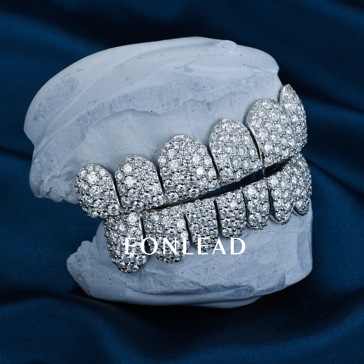 Custom Men Women TOP BOTTOM 2 4 6 8 10 Moissanite Lab Diamond Grillz Honeycomb S925 Silver 10K 18K 14K Solid Gold Teeth Grillz