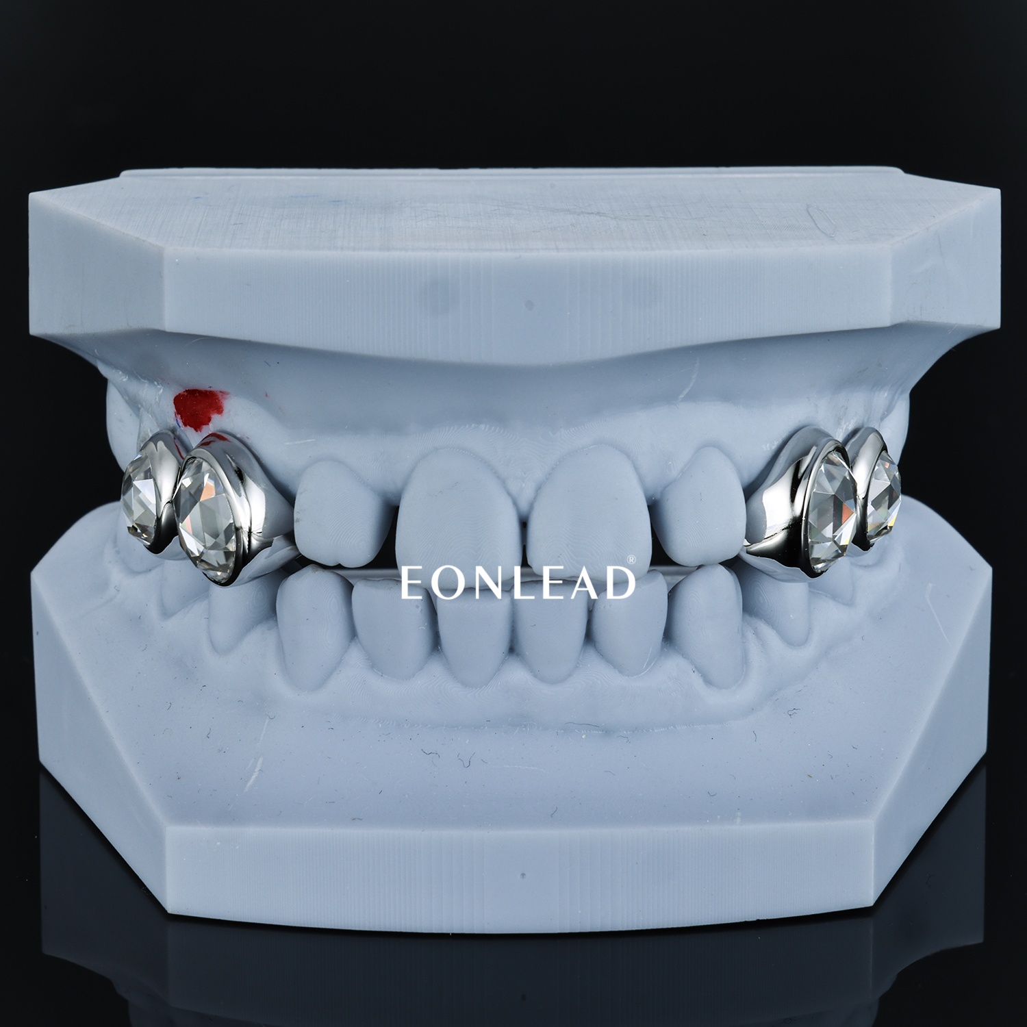 Oval Bezel Rose Cut Set Diamond Grillz Silver Plated Teeth Grillz Hip Hop Bling Teeth Caps for Men Women