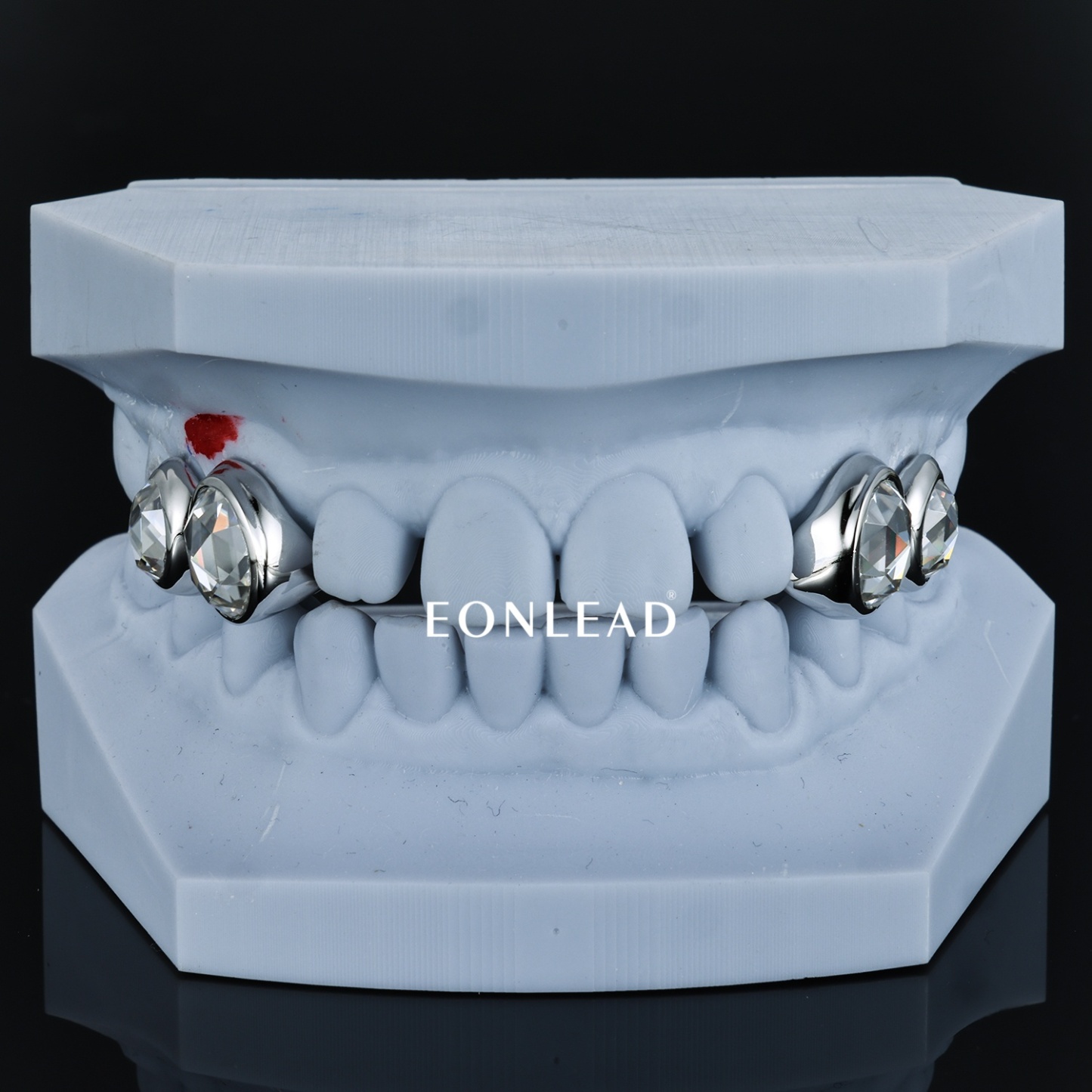 Oval Bezel Rose Cut Set Diamond Grillz Silver Plated Teeth Grillz Hip Hop Bling Teeth Caps for Men Women