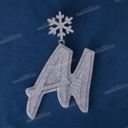 Custom S925 sterling silver VVSD moissanite letter pendant 2.5inch