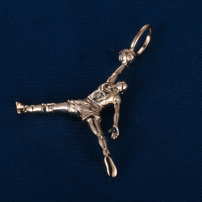 CUSTOM 1INCHES 14K SOLID GOLD JORDAN PENDANT FOR MEN OR WOMEN