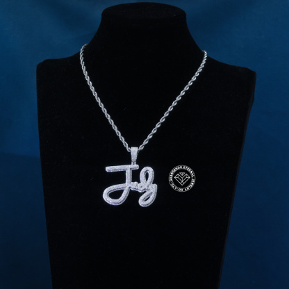 CUSTOM 2INCHES S925 SILVER ICED OUT D VVS MOISSANITE DIAMOND “JUDY” LETTER Rapper HIP HOP PENDANT 