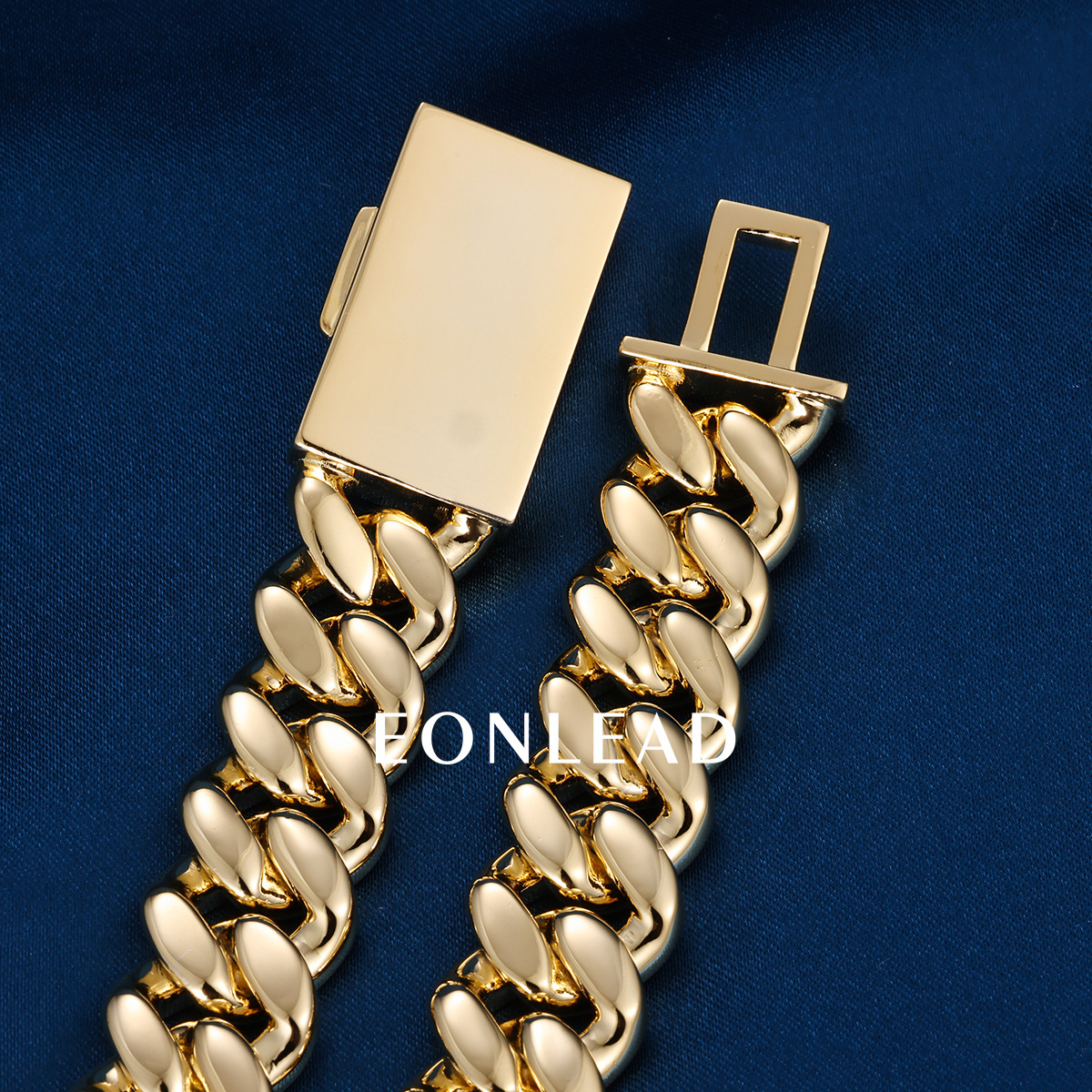 Custom 14mm 6-26inches S925 Silver Yellow Gold Plated D VVS Moissanite Diamond Clasp Cuban Chain Bracelet Necklace