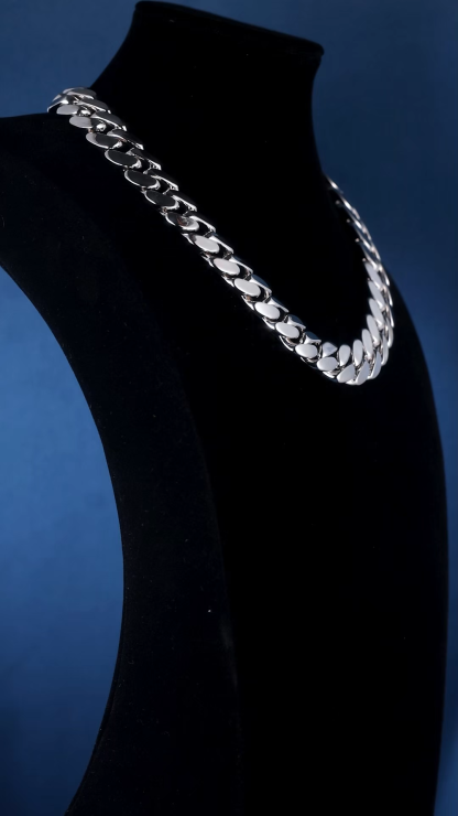 20mm 6-26inches S925 Sterling Silver Gold White Plated Hip Hop Miami Curb Cuban Chain Necklace