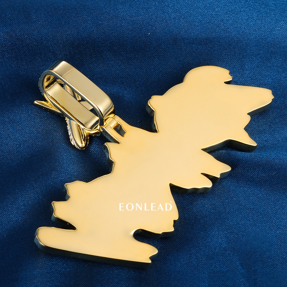 CustomGold Plated Full Iced VVS Moissanite Drip Script Pendant Airplane Shape Bail Hip Hop Personalized Letter Necklace