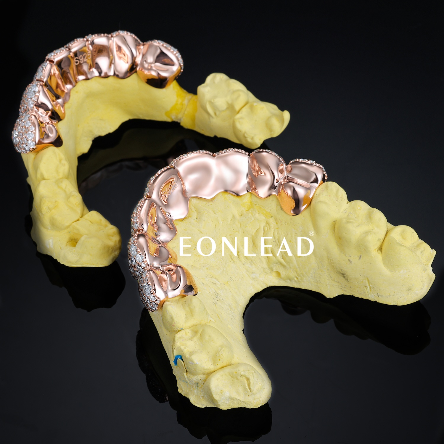 Custom Iced Out D VVS Moissanite Grillz Setting Honeymoon Jumbo Set 925 Silver Full Set Top Bottom Dental Teeth Grills Hip Hop Jewelry