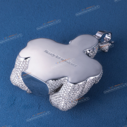 Custom S925 sterling silver VVSD moissanite cartoon pendant 2.5inch