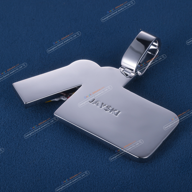 Custom S925 sterling silver VVSD moissanite letter enamel pendant 3inch