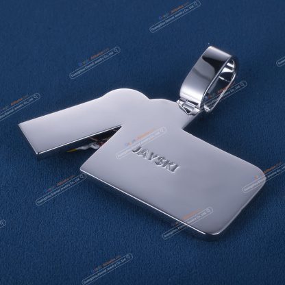 Custom S925 sterling silver VVSD moissanite letter enamel pendant 3inch