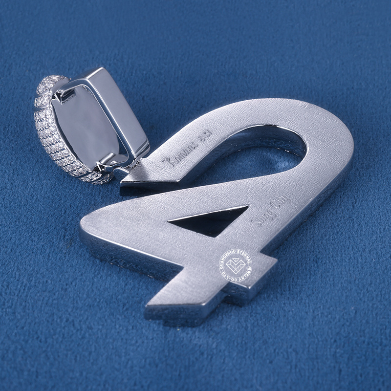 CUSTOM 2.5INCHES S925 SILVER ICED OUT D VVS MOISSANITE DIAMOND “C4” LETTER RAPPER HIP HOP PENDANT 