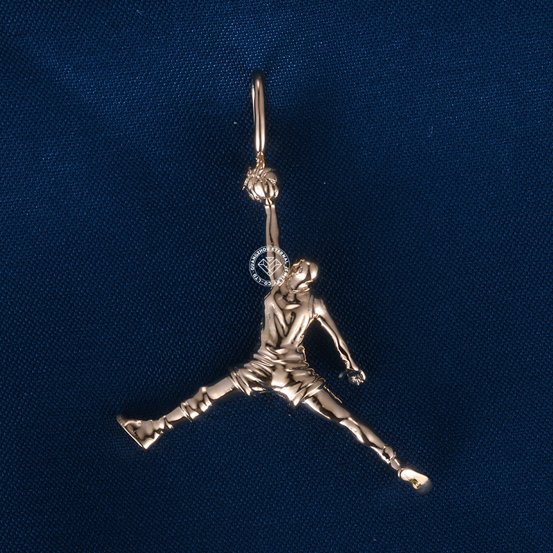 CUSTOM 1INCHES 14K SOLID GOLD JORDAN PENDANT FOR MEN OR WOMEN