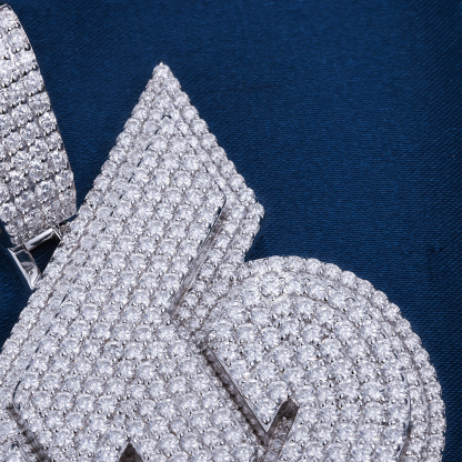 CUSTOM 3INCHES S925 SILVER ICED OUT D VVS MOISSANITE DIAMOND LETTERS PENDANT RAPPER HIP HOP PENDANT 