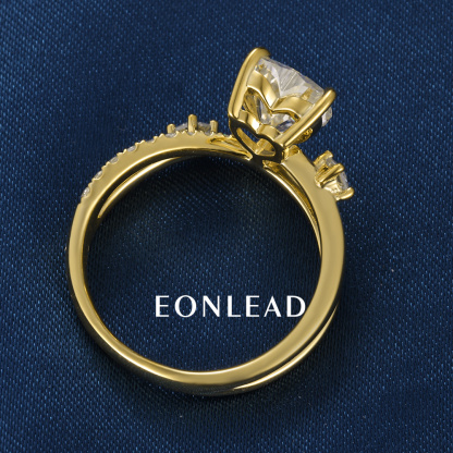 9K 10K 14K 18K Solid Gold Yellow S925 Silver 1CT 1.5CT 2CT D VVS Heart cut Moissanite Lab Grown Diamond Engagement Ring FOR WOMEN