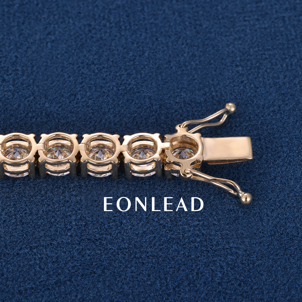 5mm 9K 10K 14K 18K Solid Gold Yellow D VVS Moissanite Diamond Tennis Chain Bracelet 6-24 inch Tennis Chain Necklace