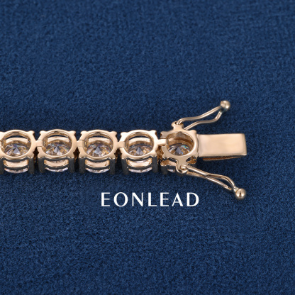 5mm 9K 10K 14K 18K Solid Gold Yellow D VVS Moissanite Diamond Tennis Chain Bracelet 6-24 inch Tennis Chain Necklace