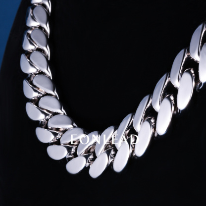 20mm 6-26inches S925 Sterling Silver Gold White Plated Hip Hop Miami Curb Cuban Chain Necklace