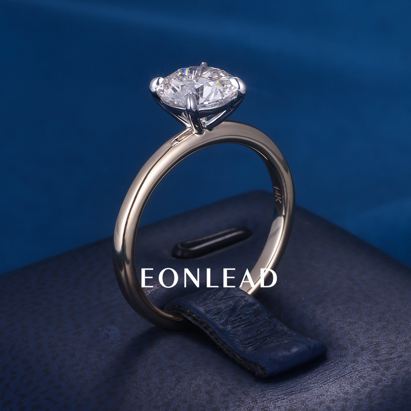 Custom 9K 10K 14K 18K Solid Gold Yellow S925 Silver 1CT 1.5CT 2CT D VVS Round cut Moissanite Lab Grown Diamond Engagement Solitaire Ring FOR WOMEN