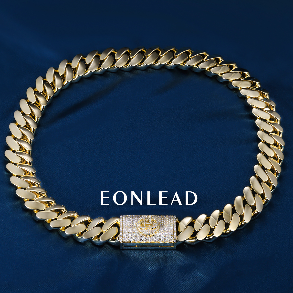 Custom 24mm 6-26inches S925 Silver Yellow Gold Plated D VVS Moissanite Diamond Clasp Cuban Chain Bracelet Necklace