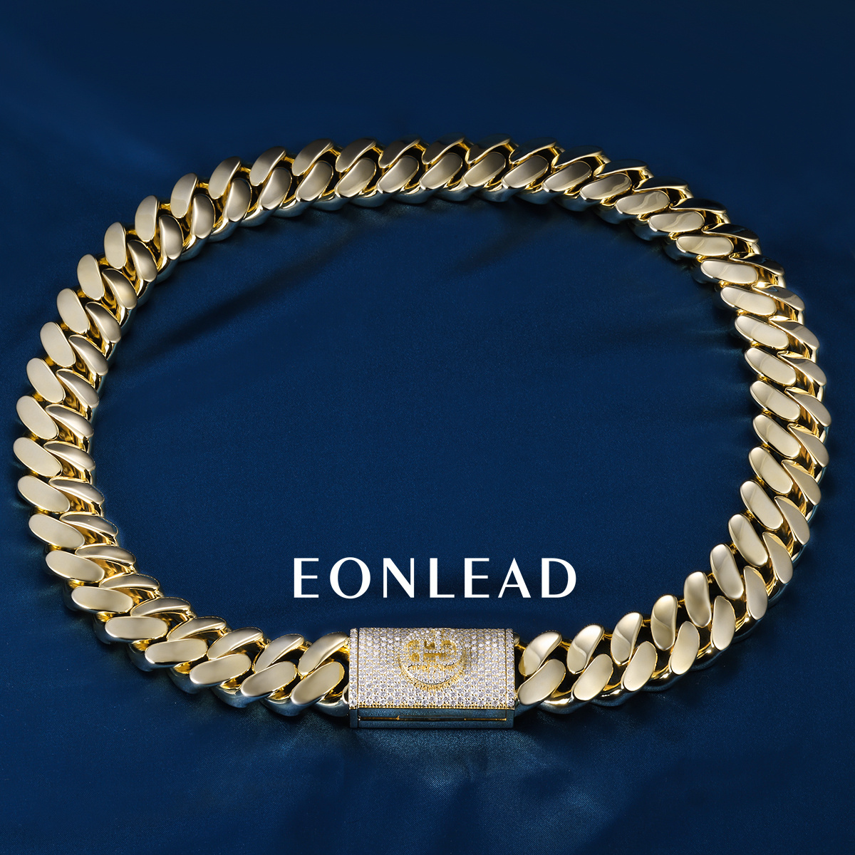 Custom 24mm 6-26inches S925 Silver Yellow Gold Plated D VVS Moissanite Diamond Clasp Cuban Chain Bracelet Necklace