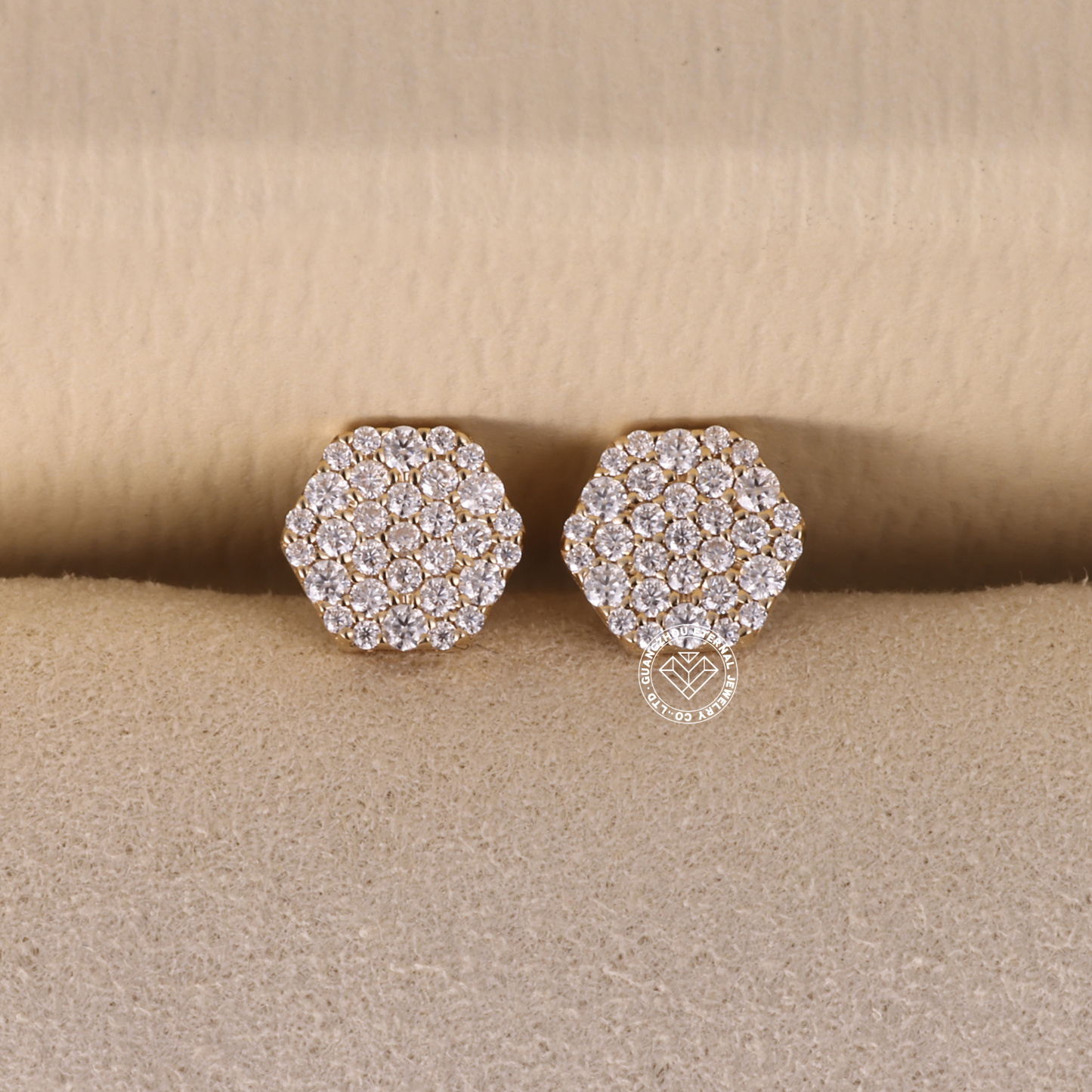 9K 10K 14K 18K Solid Gold Yellow S925 Silver Iced Out Hiphop D VVS Round Cut D VVS Moissanite Earrings For Men Women