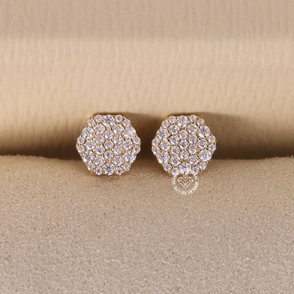 9K 10K 14K 18K Solid Gold Yellow S925 Silver Iced Out Hiphop D VVS Round Cut D VVS Moissanite Earrings For Men Women